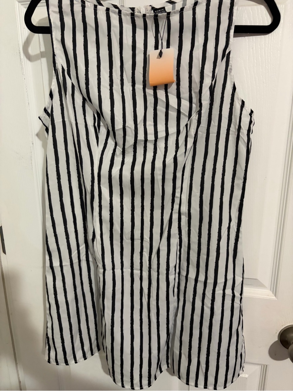 SHEIN Black & White Vertical Stripe Sleeveless Dress NWT